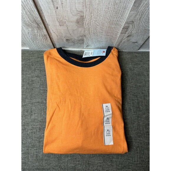 Cat & Jack Boys Shirts Size XL (16) Teal Green Dinosaur & Orange Long Sleeves - Picture 7 of 11